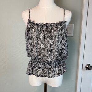Bundle 2 for $30! Zara Black and White Printed Spaghetti Strap Camisole Medium